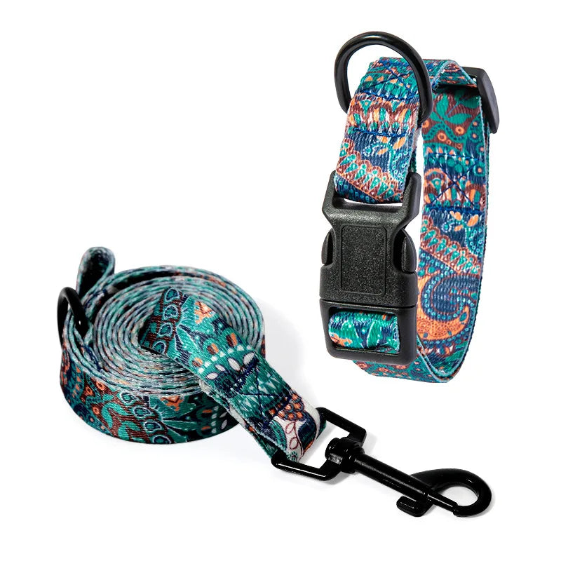 Bohemia Style Pet Collar & Leash Set