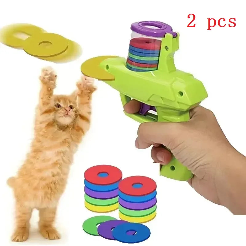 Flying Disc Launcher Toy for Cats & Dogs