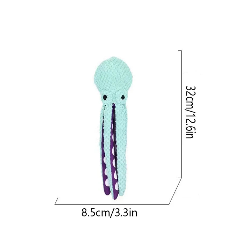 Interactive Plush Octopus Dog Toy