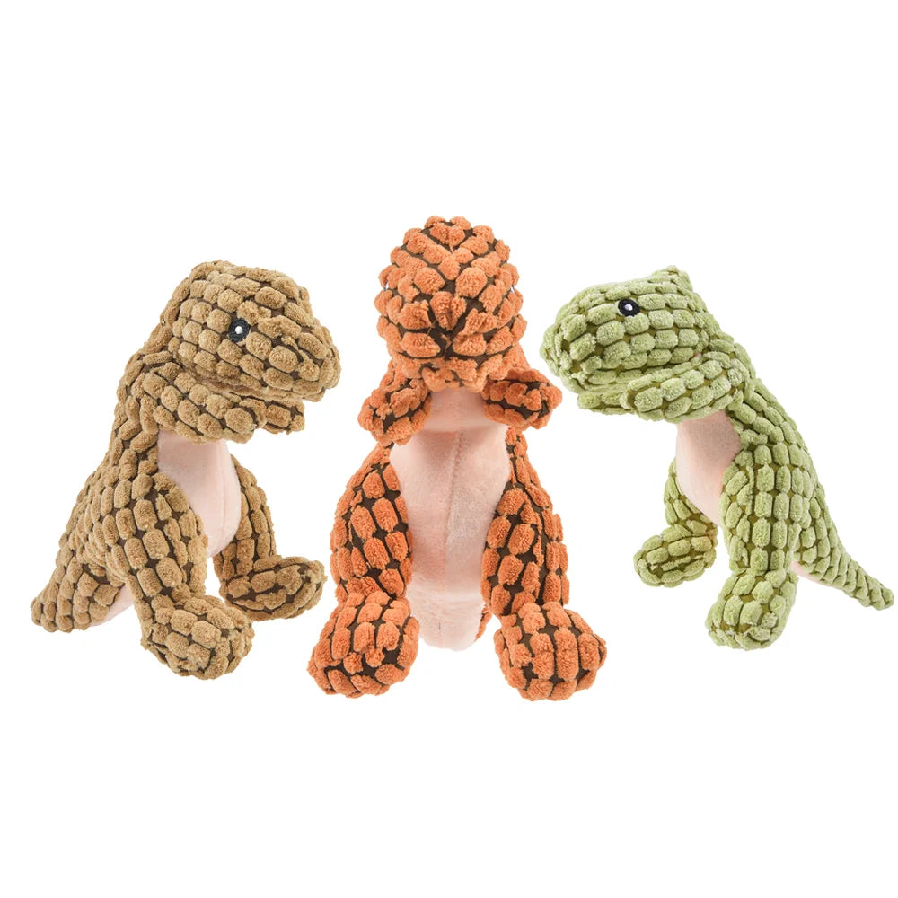 Plush Dinosaur Chew Toy for Dogs & Cats