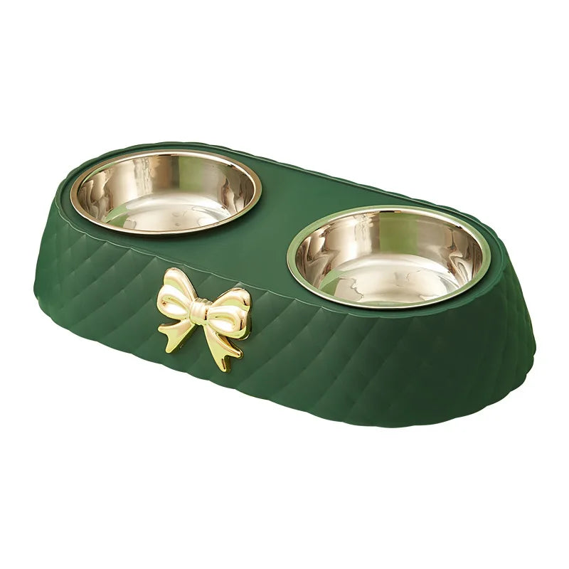 Double Stainless Steel Pet Feeding Bowl