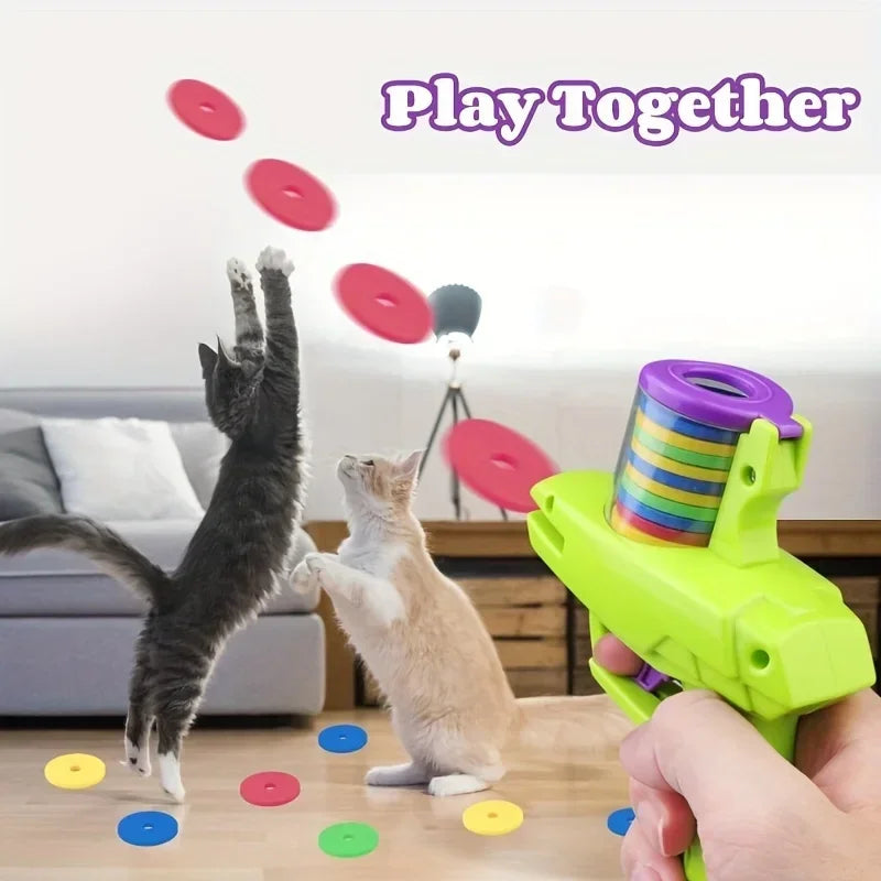 Flying Disc Launcher Toy for Cats & Dogs