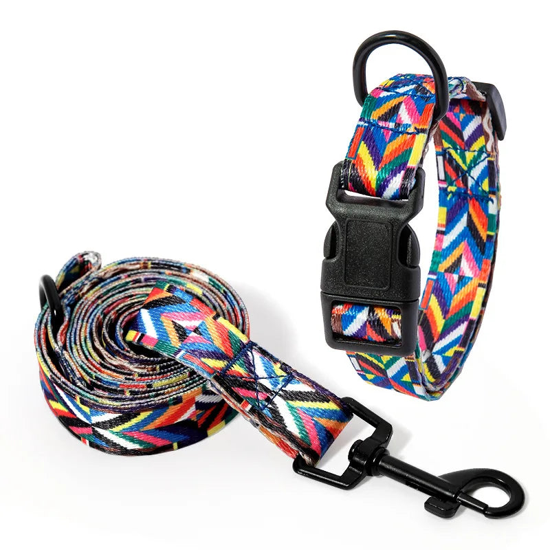 Bohemia Style Pet Collar & Leash Set