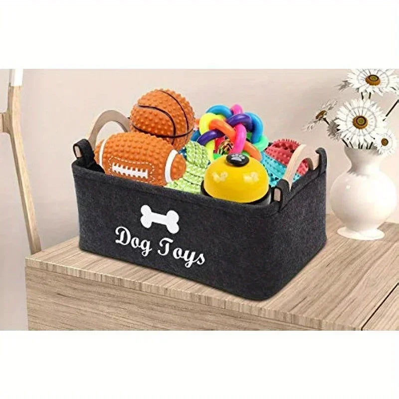 Felt Pet Toy Storage Basket