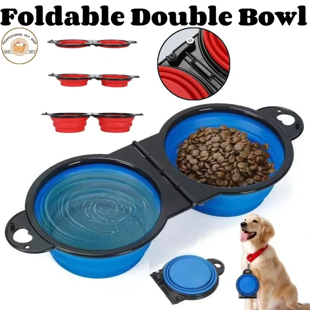 Collapsible Pet Double Travel Bowls