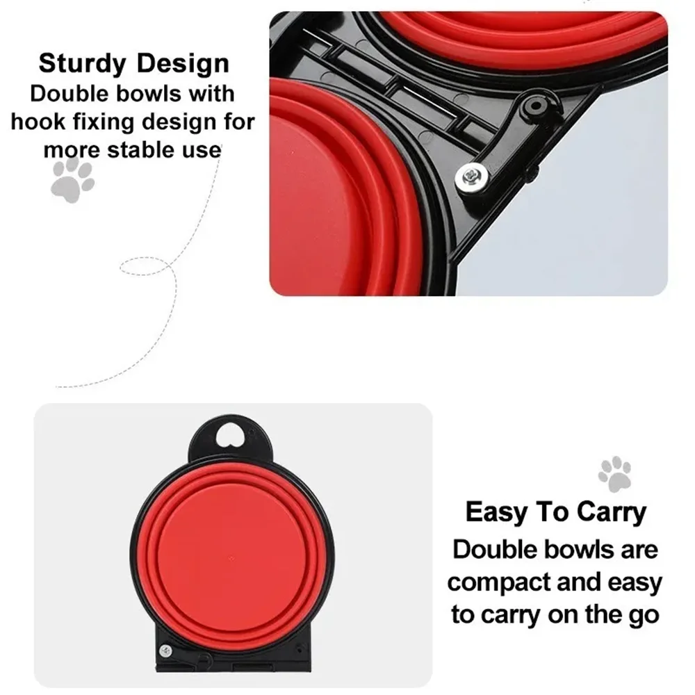 Collapsible Pet Double Travel Bowls
