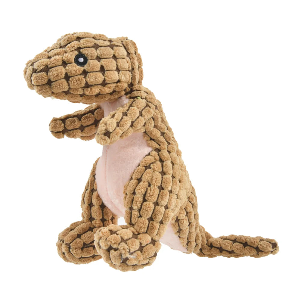 Plush Dinosaur Chew Toy for Dogs & Cats