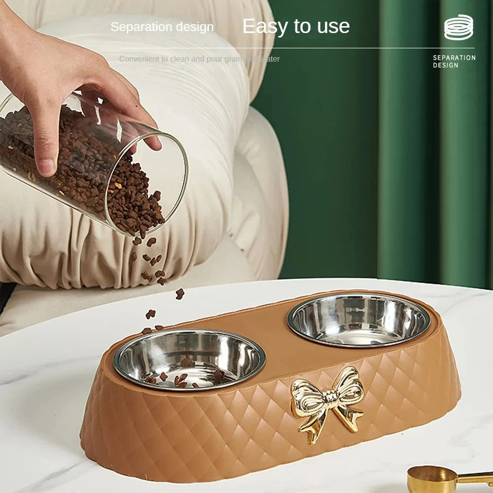 Double Stainless Steel Pet Feeding Bowl