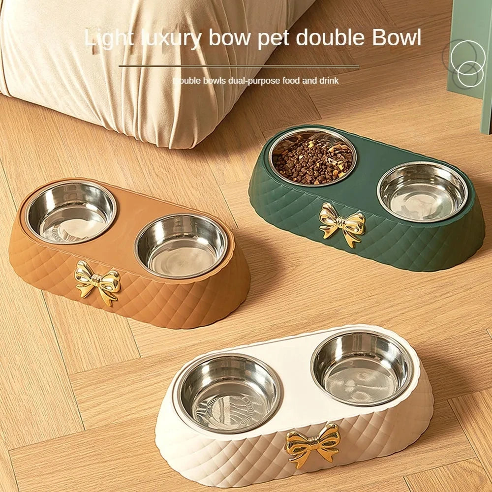 Double Stainless Steel Pet Feeding Bowl