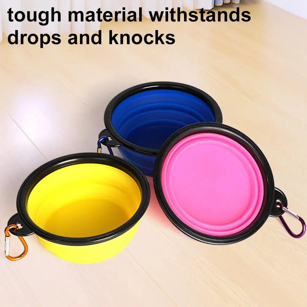 Collapsible Pet Travel Bowl with Carabiner Clip