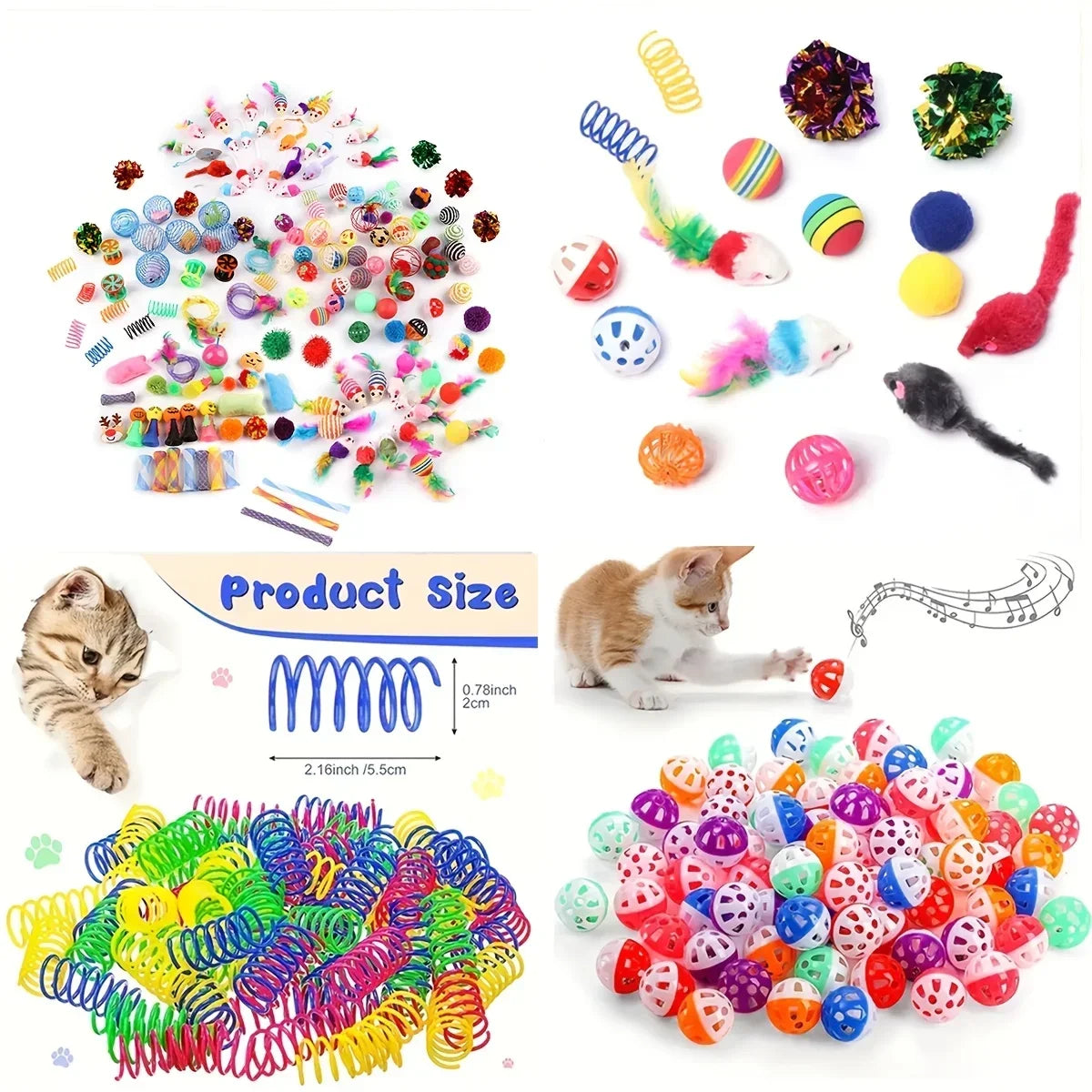 Mixed Cat Toy Pack (Plastic & Plush)