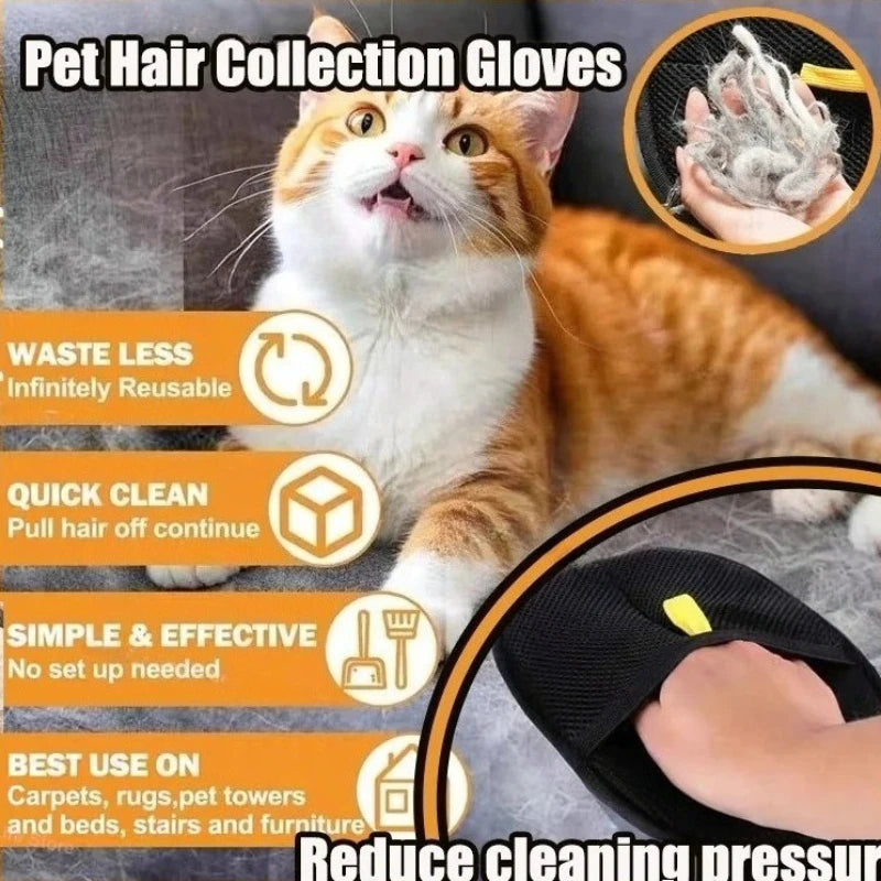 Double-Sided Pet Hair Removal & Grooming Glove