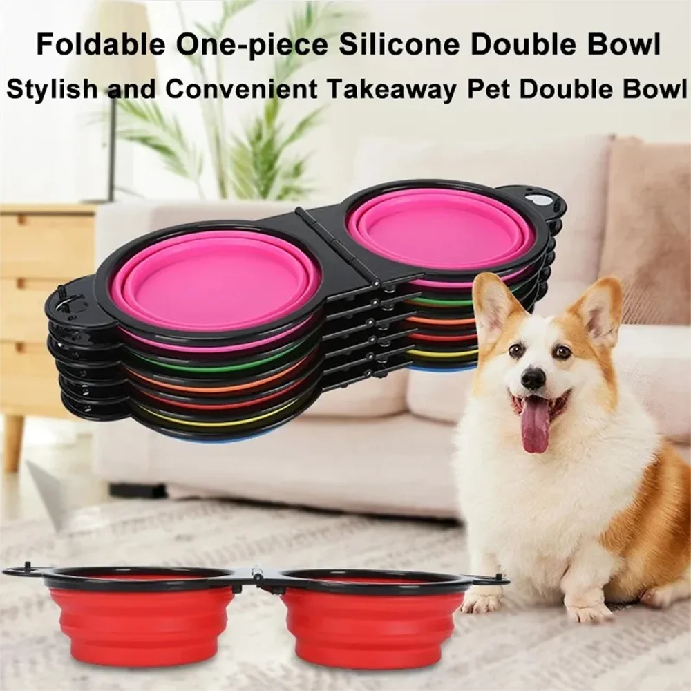 Collapsible Pet Double Travel Bowls