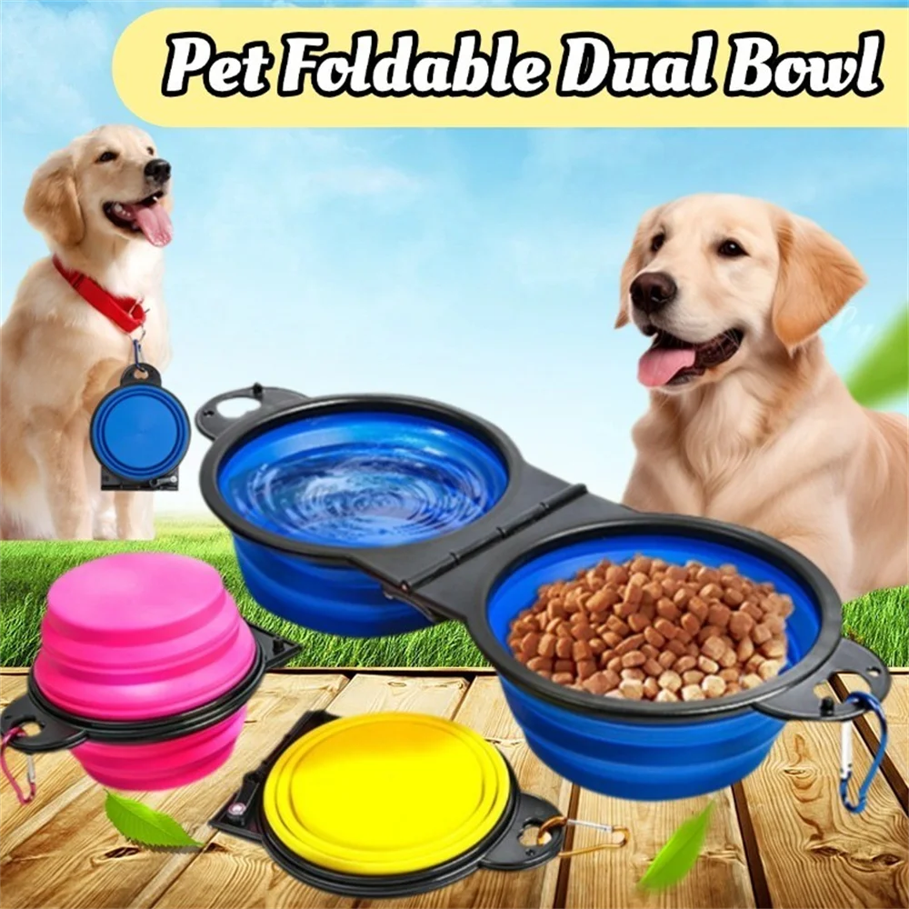 Collapsible Pet Double Travel Bowls