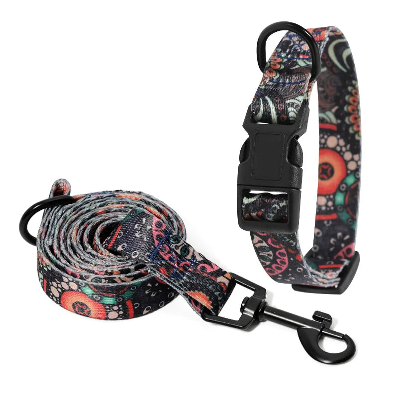 Bohemia Style Pet Collar & Leash Set