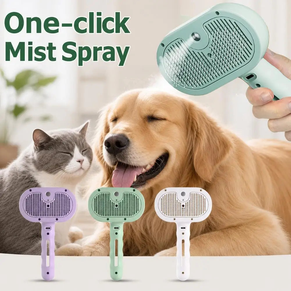 3-in-1 Steam Pet Grooming Brush