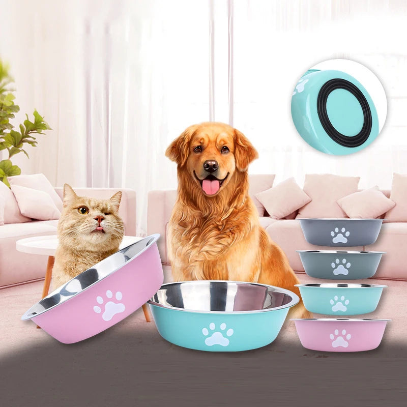 Large Stainless Steel Anti-Tip Dog Bowl