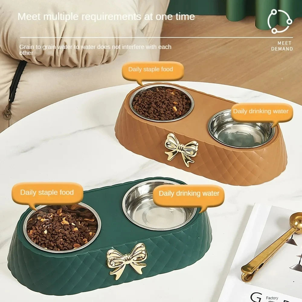 Double Stainless Steel Pet Feeding Bowl