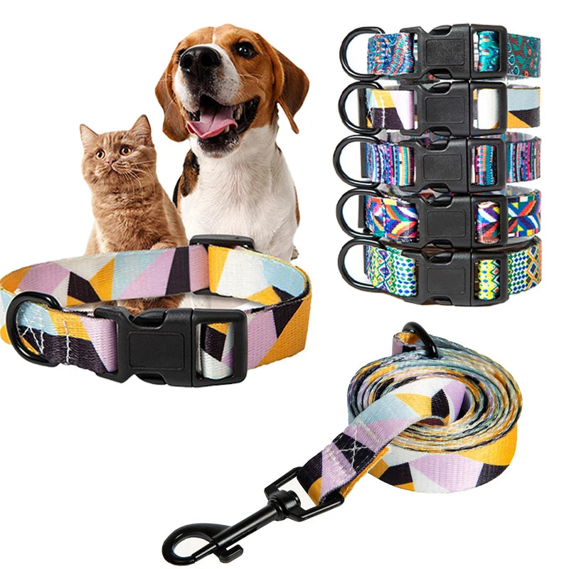 Bohemia Style Pet Collar & Leash Set