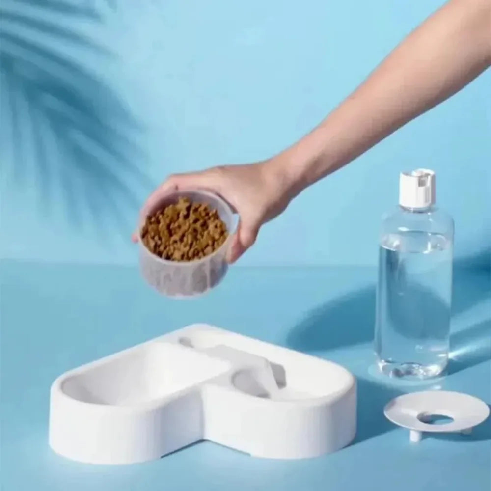 Double Pet Feeding Bowl for Cats & Small Dogs