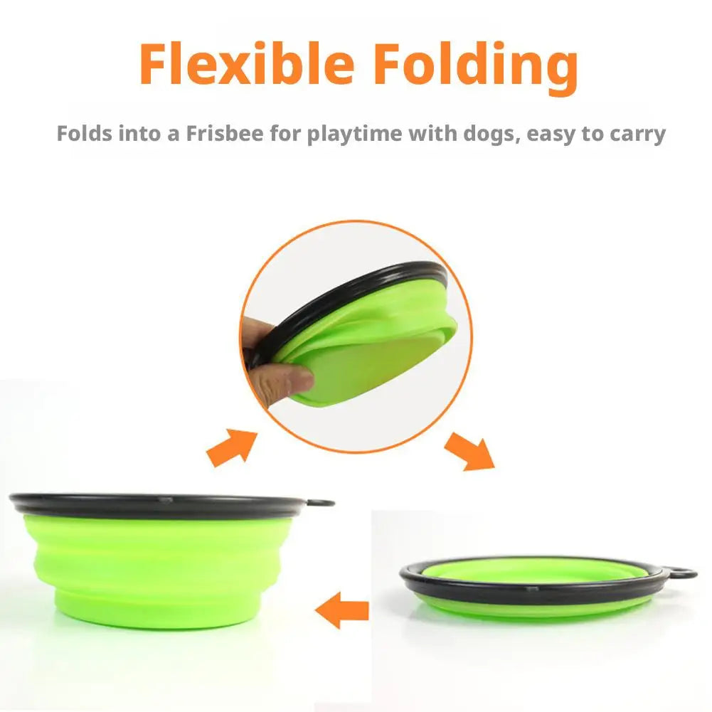 Collapsible Pet Travel Bowl with Carabiner Clip