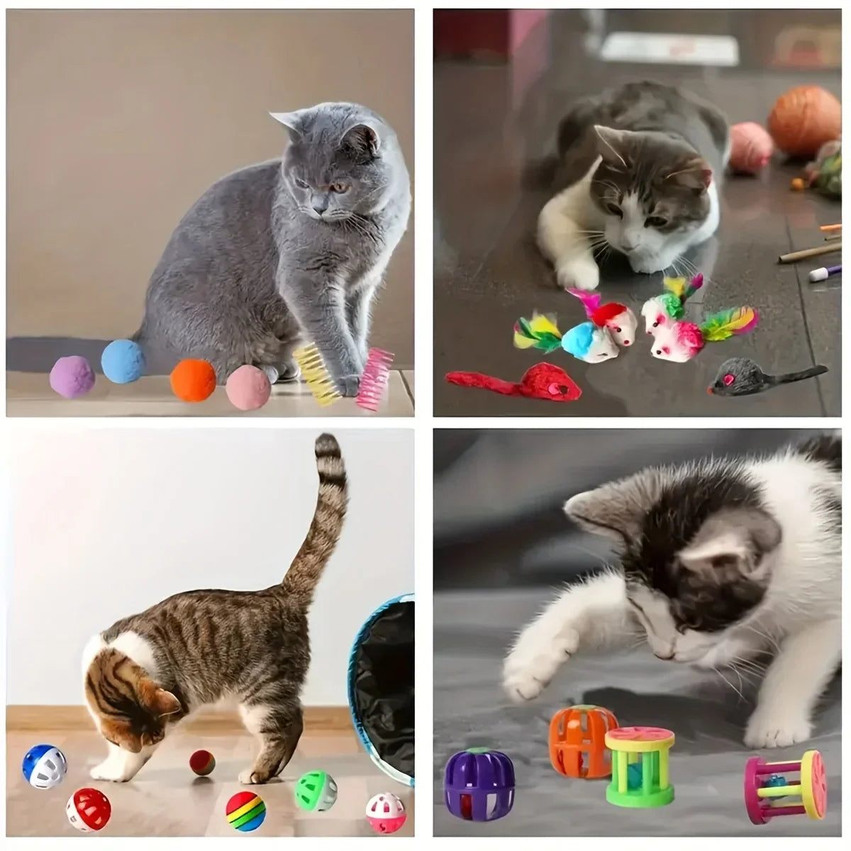 Mixed Cat Toy Pack (Plastic & Plush)