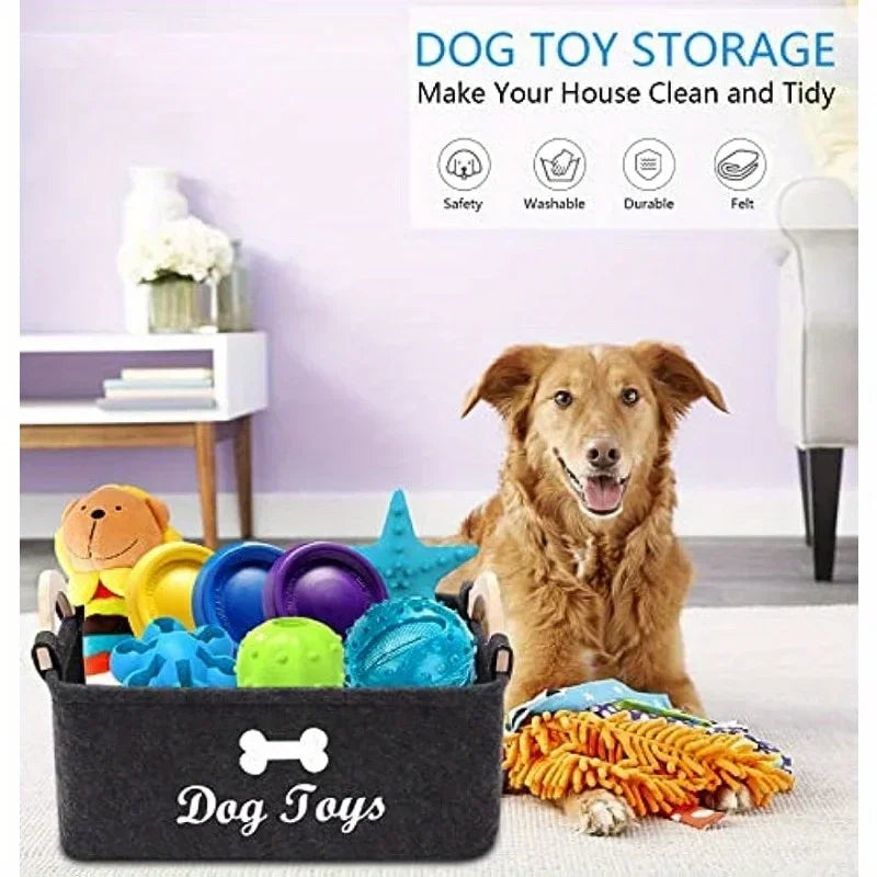 Felt Pet Toy Storage Basket